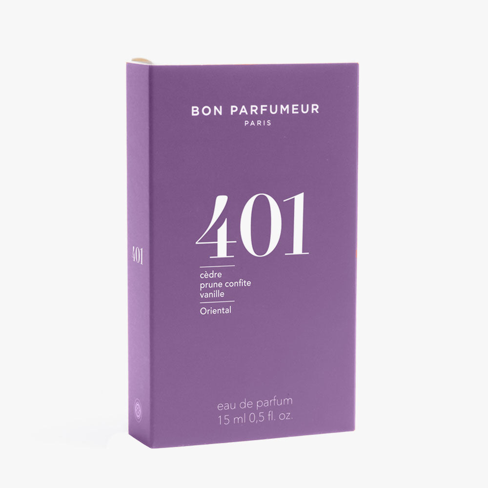 Bon Parfumeur 401 Eau de Parfum – Cedar, Candied Plum, Vanilla – 15ml von Nathalie Koobus in der Duftnote Fruity