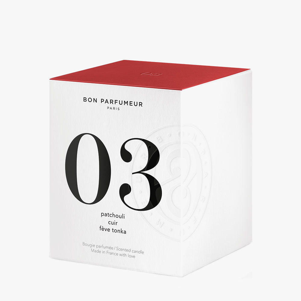Bon Parfumeur Candle 03 – Patchouli, Leather, Tonka Bean