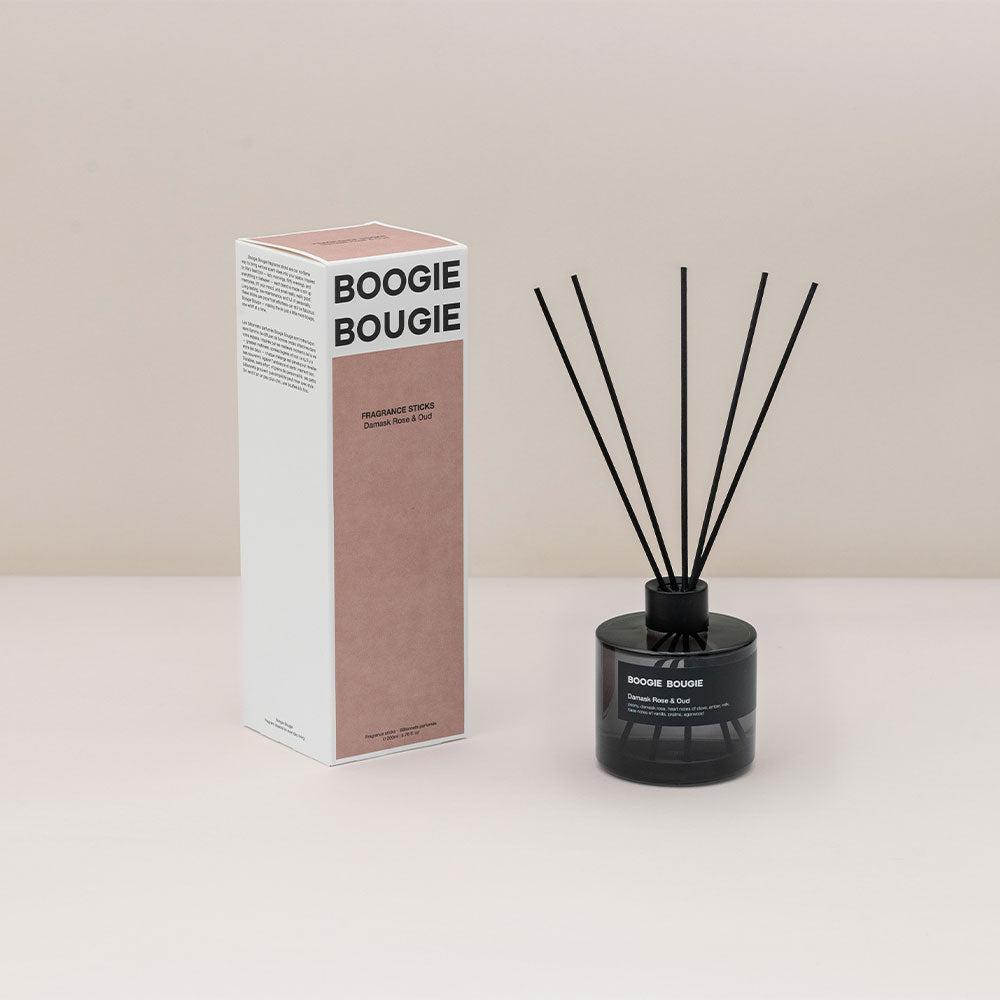 Boogie Bougie Damask Rose & Oud – Fragrance Sticks in der Duftnote Flowery, Woody