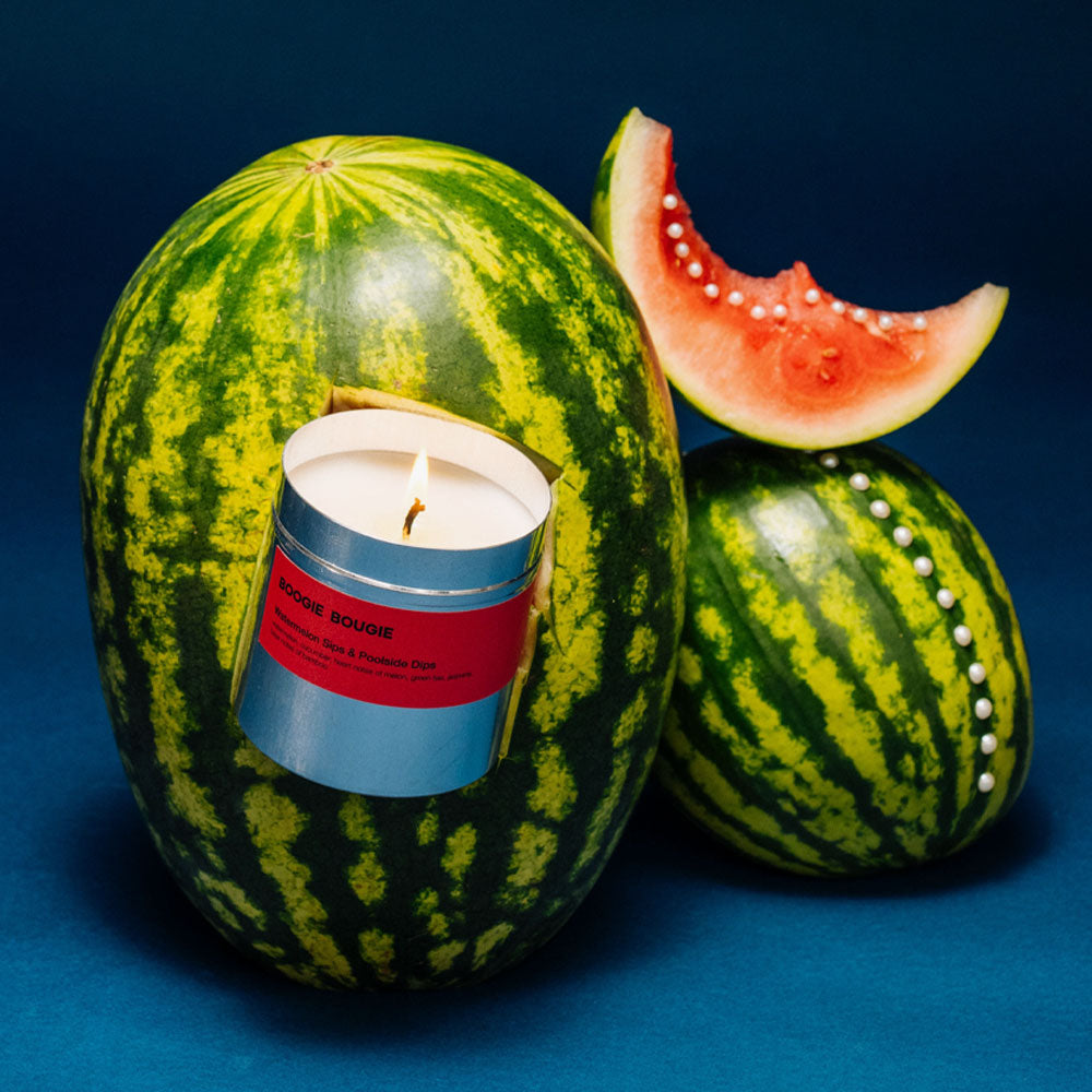 Boogie Bougie Poolside Dips & Watermelon Sips – Limited Soy Candle in der Duftnote Fruchtig