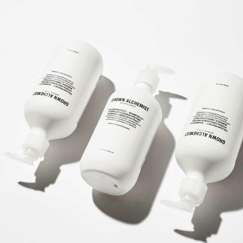 Grown Alchemist Colour Protect – Shampoo 0.3: Hydrolyzed Quinoa Protein, Burdock, Hibiscus Extract – 500ml