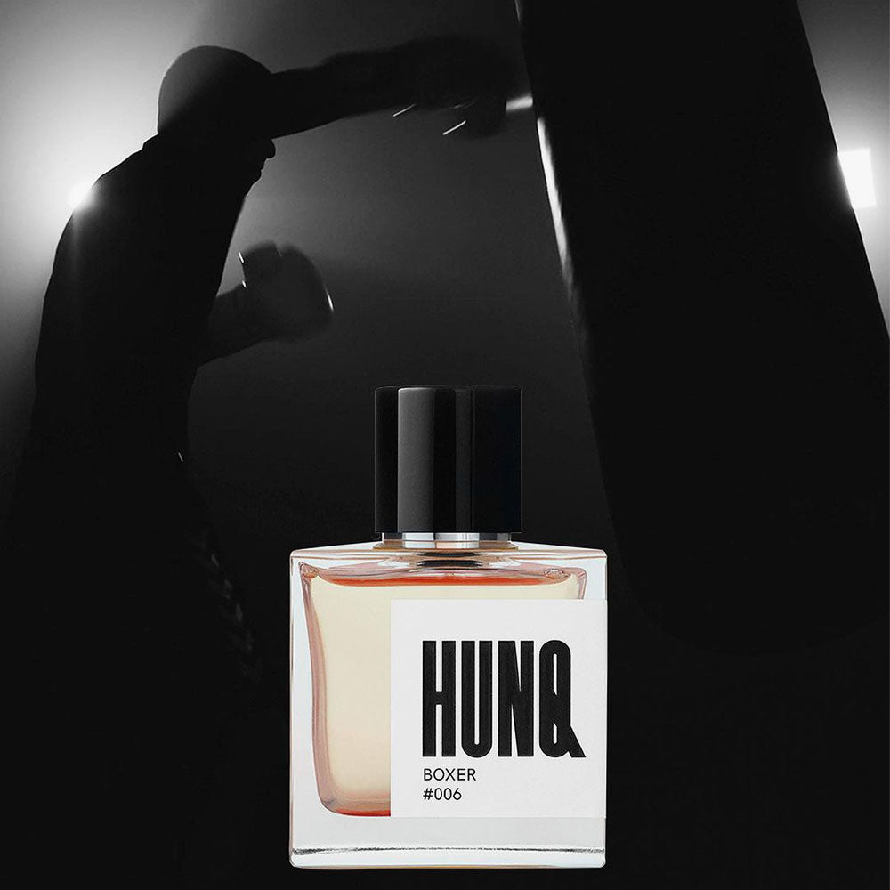 HUNQ #006 Boxer – Eau de Parfum – Sample in der Duftnote Metallic, Leathery