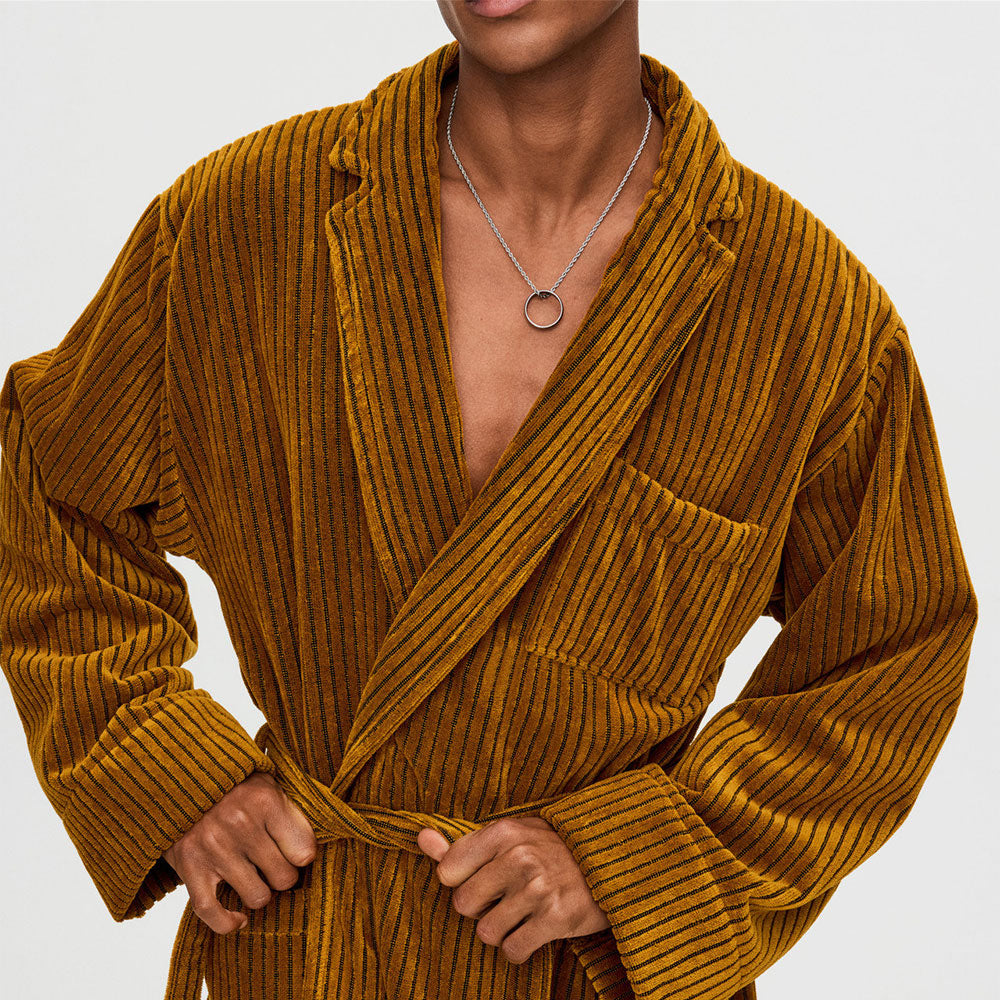 Bademantel – Santiago Striped Velours Long