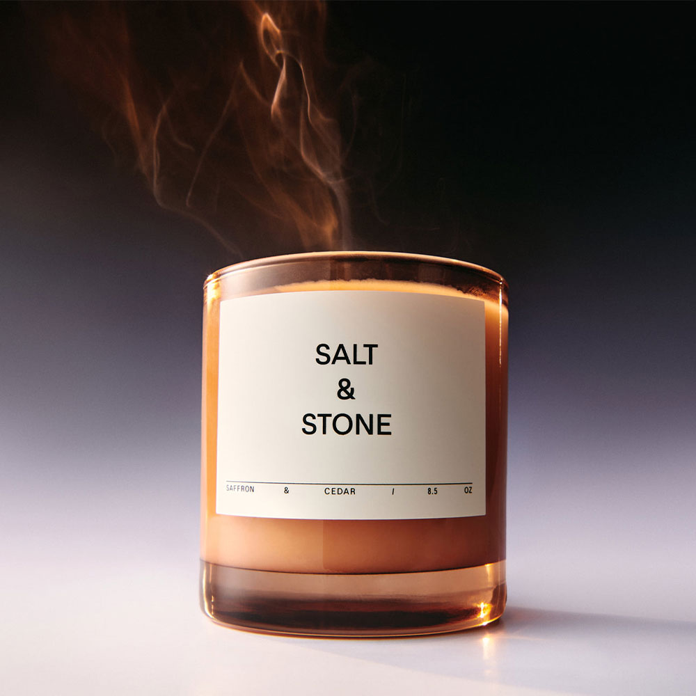 Salt & Stone Candle – Saffron & Cedar