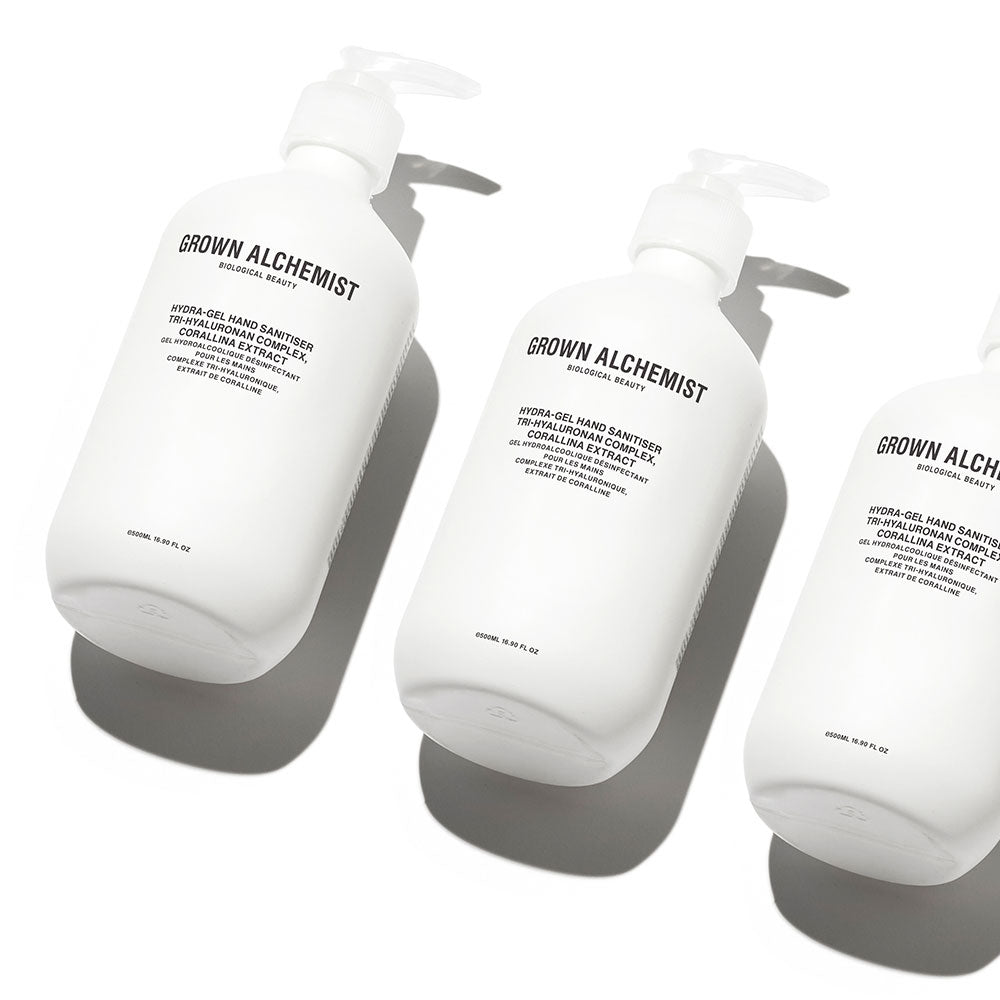 Grown Alchemist Hydra-Gel Hand Sanitiser: Tri-Hyaluronan Complex & Corallina Extract 500ml