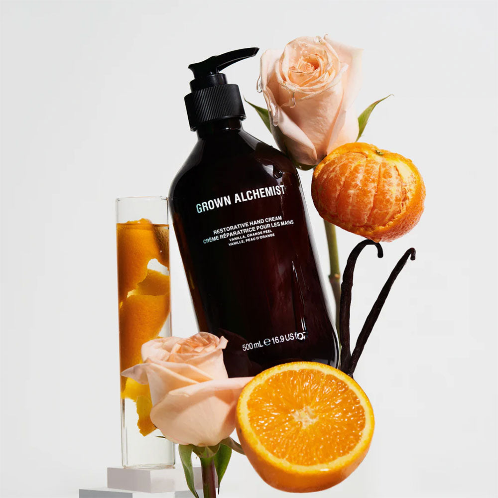 Grown Alchemist Restorative Hand Cream: Vanilla & Orange Peel – 500ml