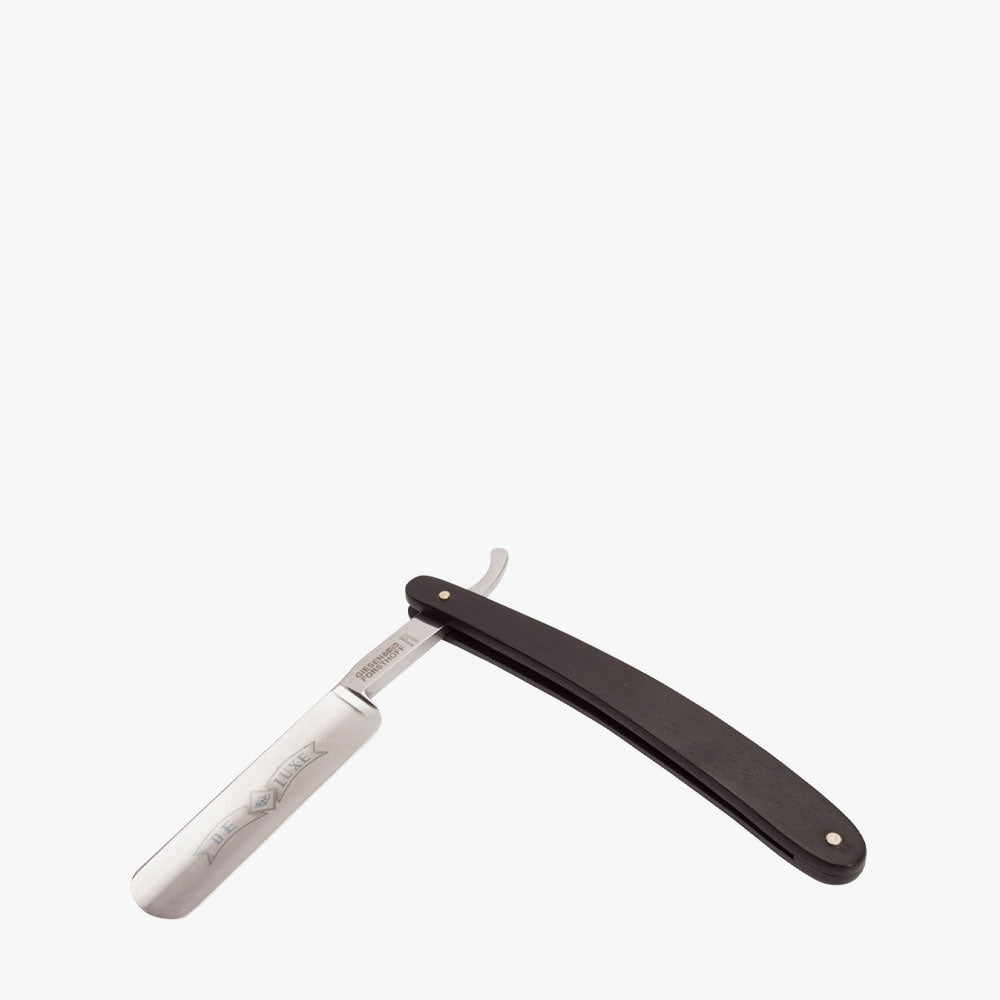 Rasiermesser Ebenholz 5/8" Klinge Ätzung "DE LUXE"