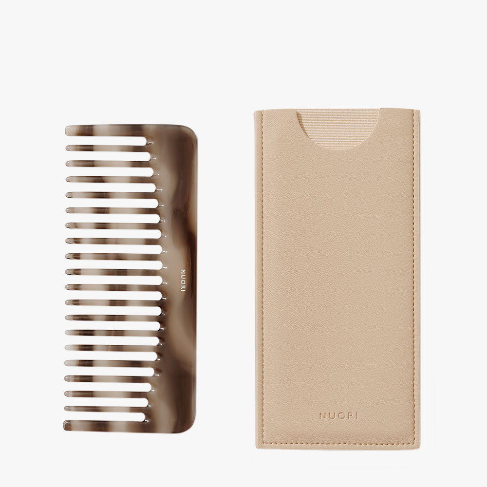 Detangling Comb Neutral Tortoise | Nuori | Plastic-free hair comb